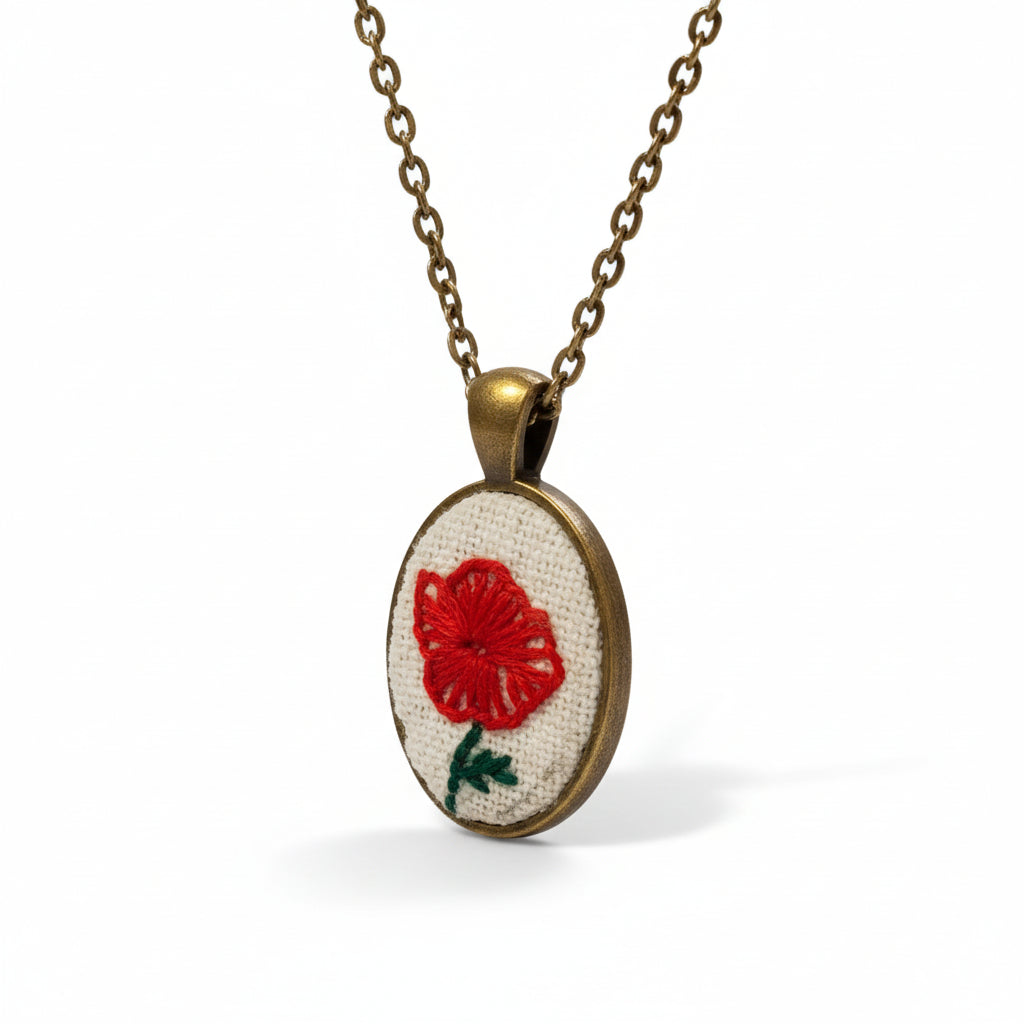 August Poppy Pendant