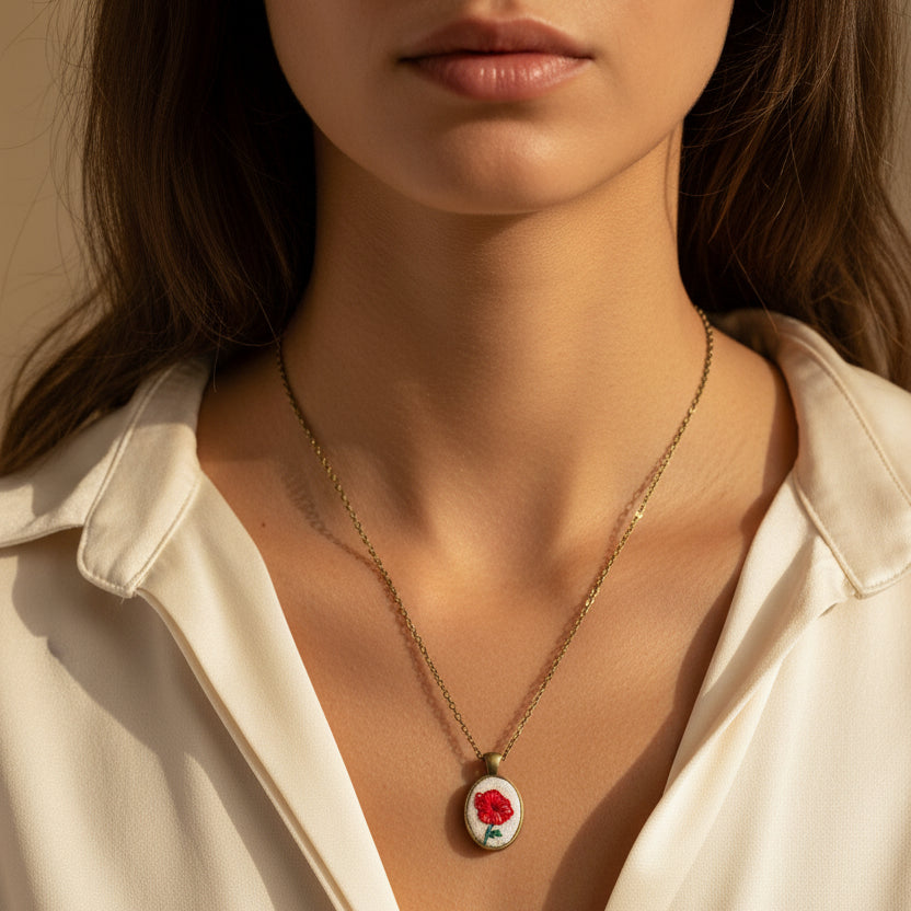 August Poppy Pendant