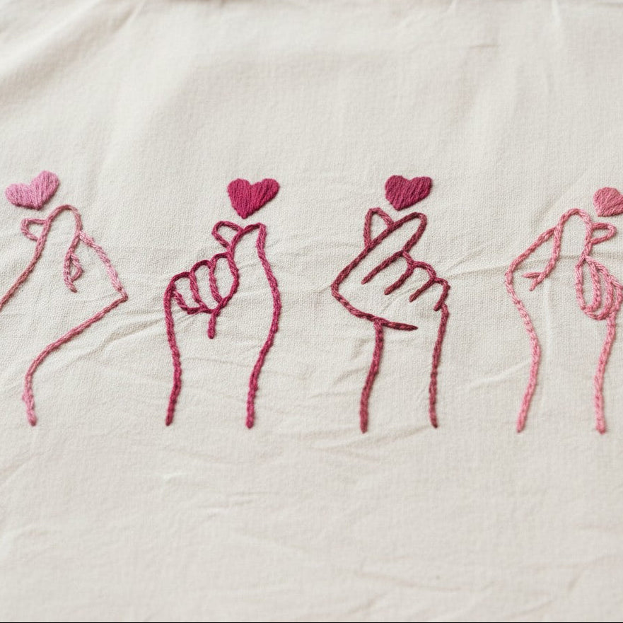 Korean Hearts Tote Bag