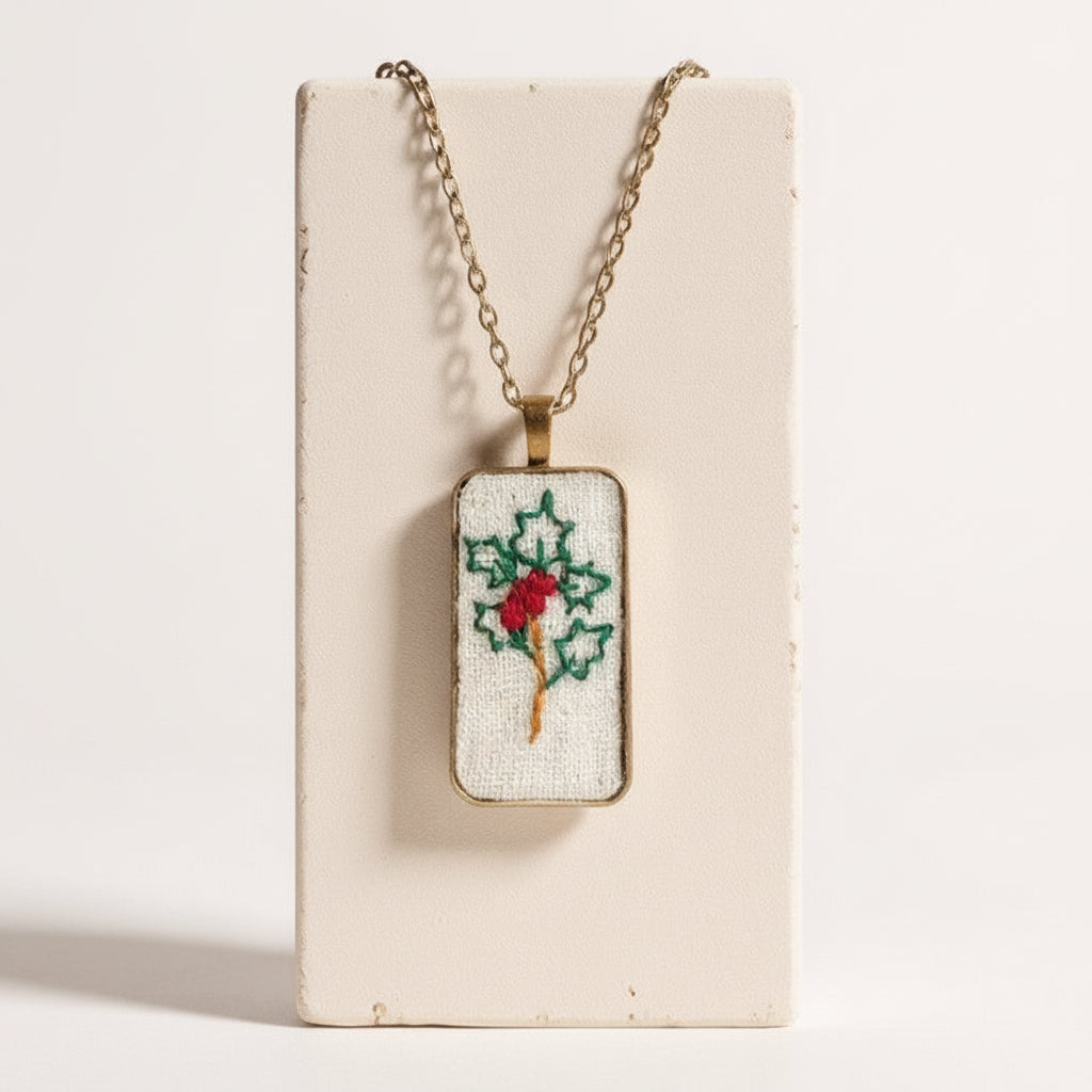 December Holly Pendant