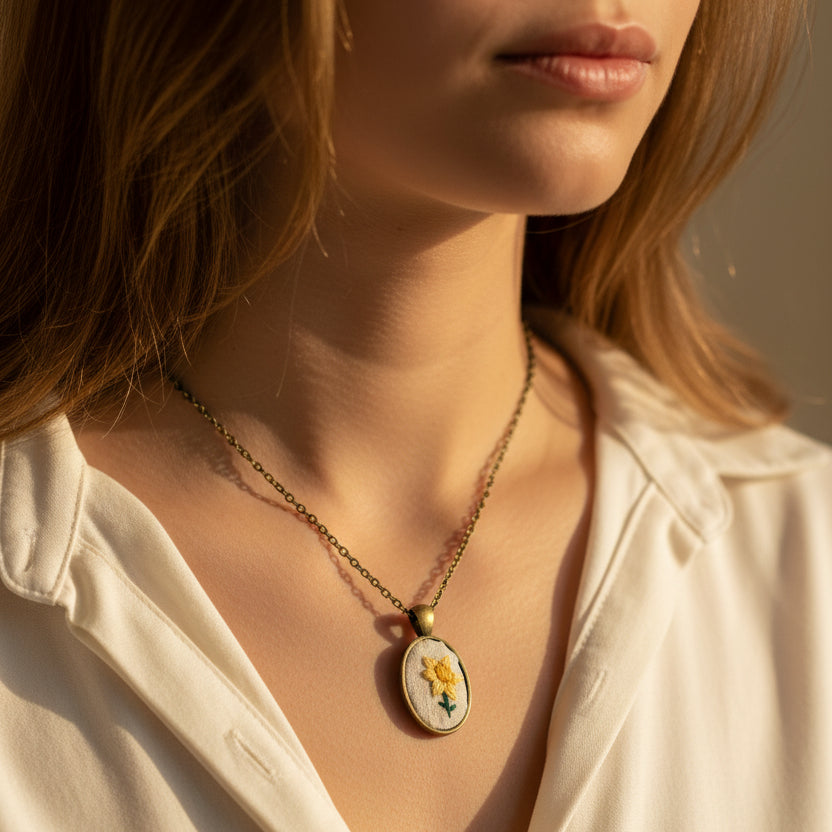 March Daffodil Pendant