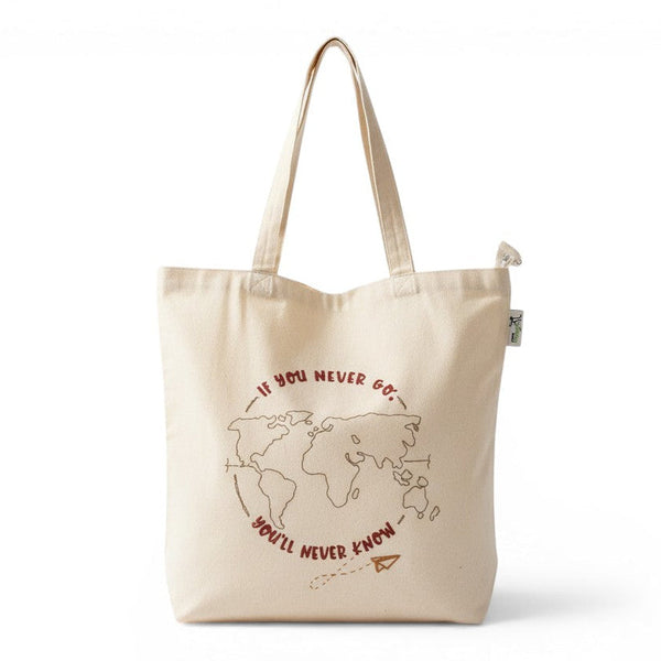 Travel World Map Tote Bag
